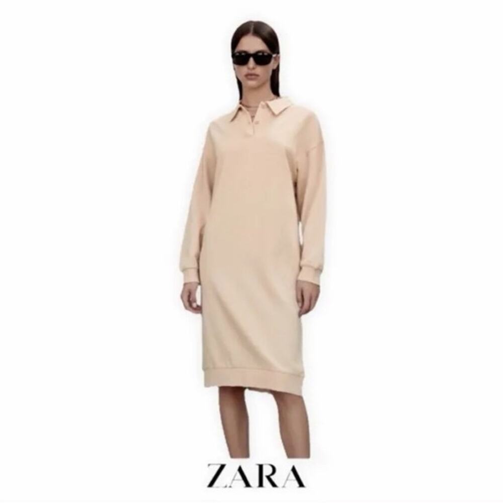 Zara oversized sweatshirt dress with collar2